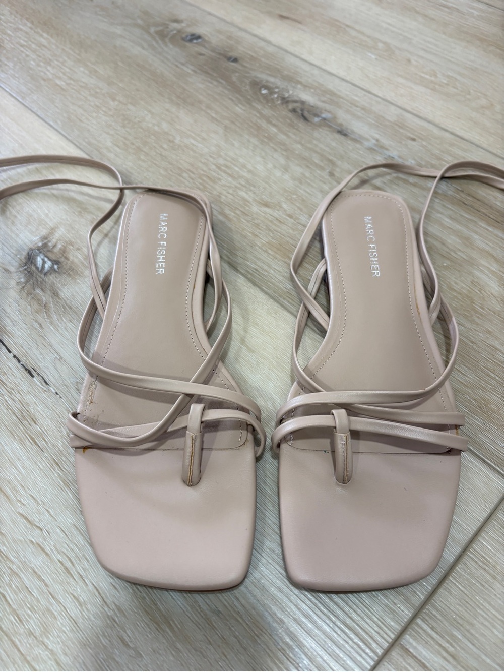 Marc Fisher Blush Strappy Square-Toe Sandals